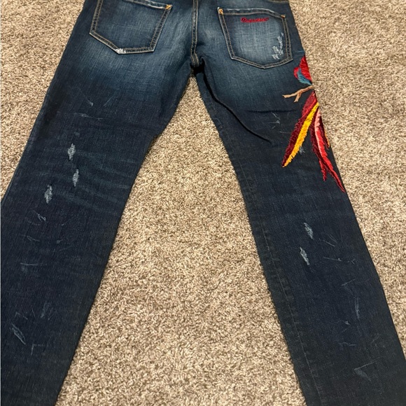 DSQUARED2 Women's Dark Blue Jeans with Colorful Embroidery - Picture 4 of 8
